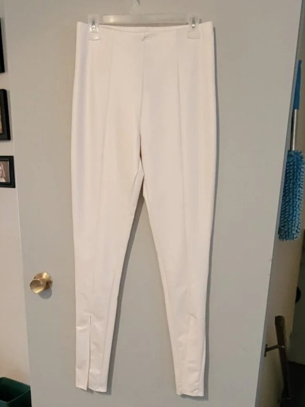 NEW ARRIVAL Off White Wet Look Pants